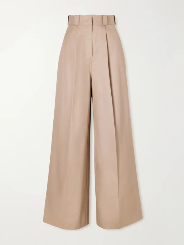 Balenciaga Pleated Cotton Wide-leg Pants
