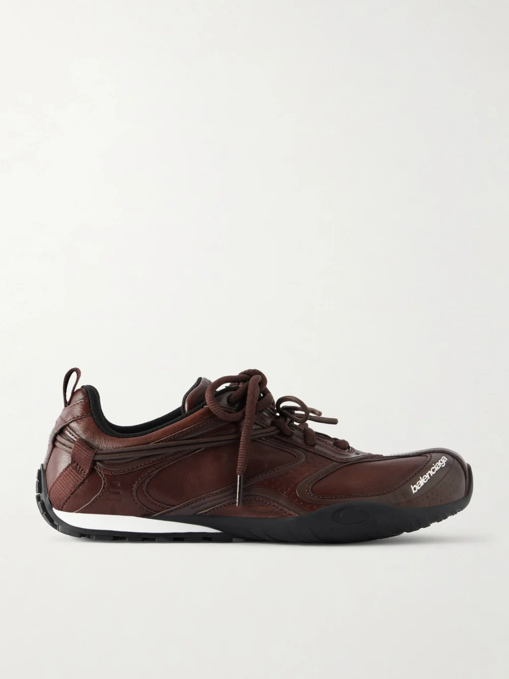 Balenciaga Radar Gradient Lines Leather Sneakers in brown