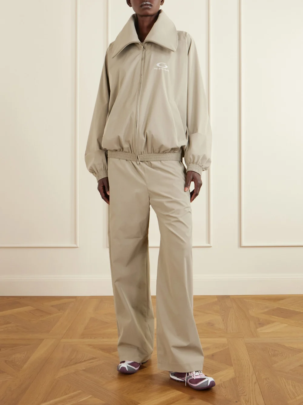 Balenciaga Radar Gradient Rubber-trimmed Mesh Sneakers, styled view