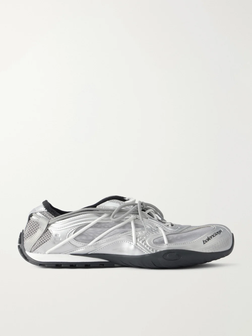 Balenciaga Radar Rubber-trimmed Slip-on Sneakers in silver