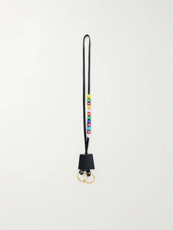 Balenciaga Rodeo Cloche Clé Gold-tone Beaded Leather Keyring