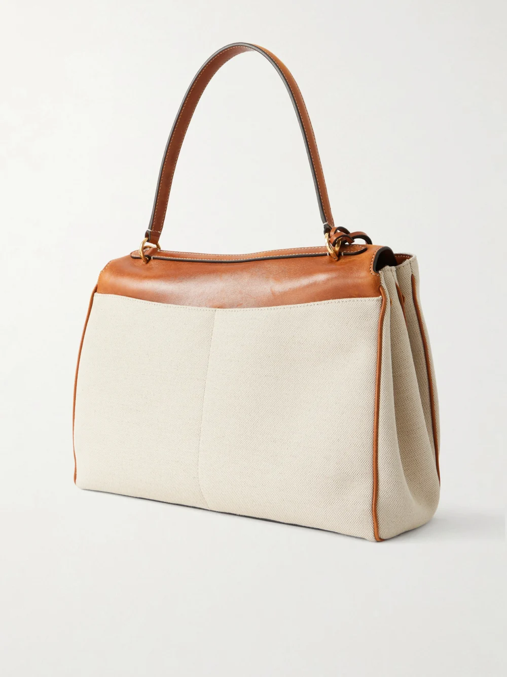 Back view of the Balenciaga Rodeo Leather-trimmed Canvas Shoulder Bag