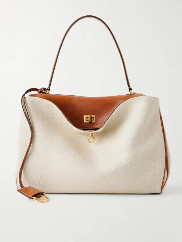 Balenciaga Rodeo Leather-trimmed Canvas Shoulder Bag