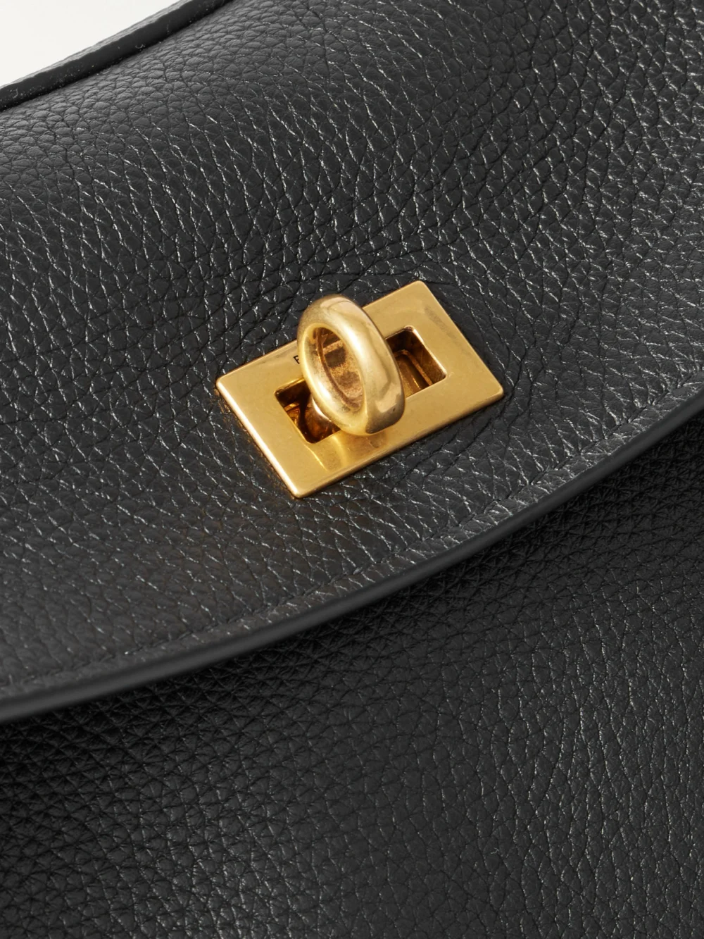 Close-up detail of the Balenciaga Rodeo Medium Textured-leather Shoulder Bag