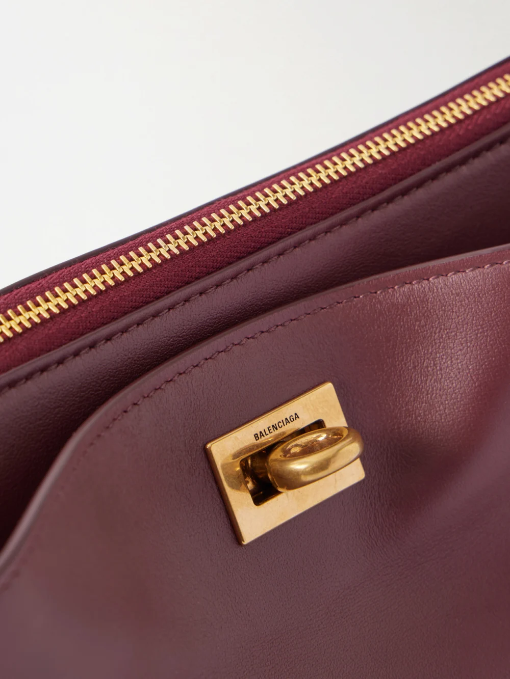 Close-up detail of the Balenciaga Rodeo Sling Pochette Leather Shoulder Bag