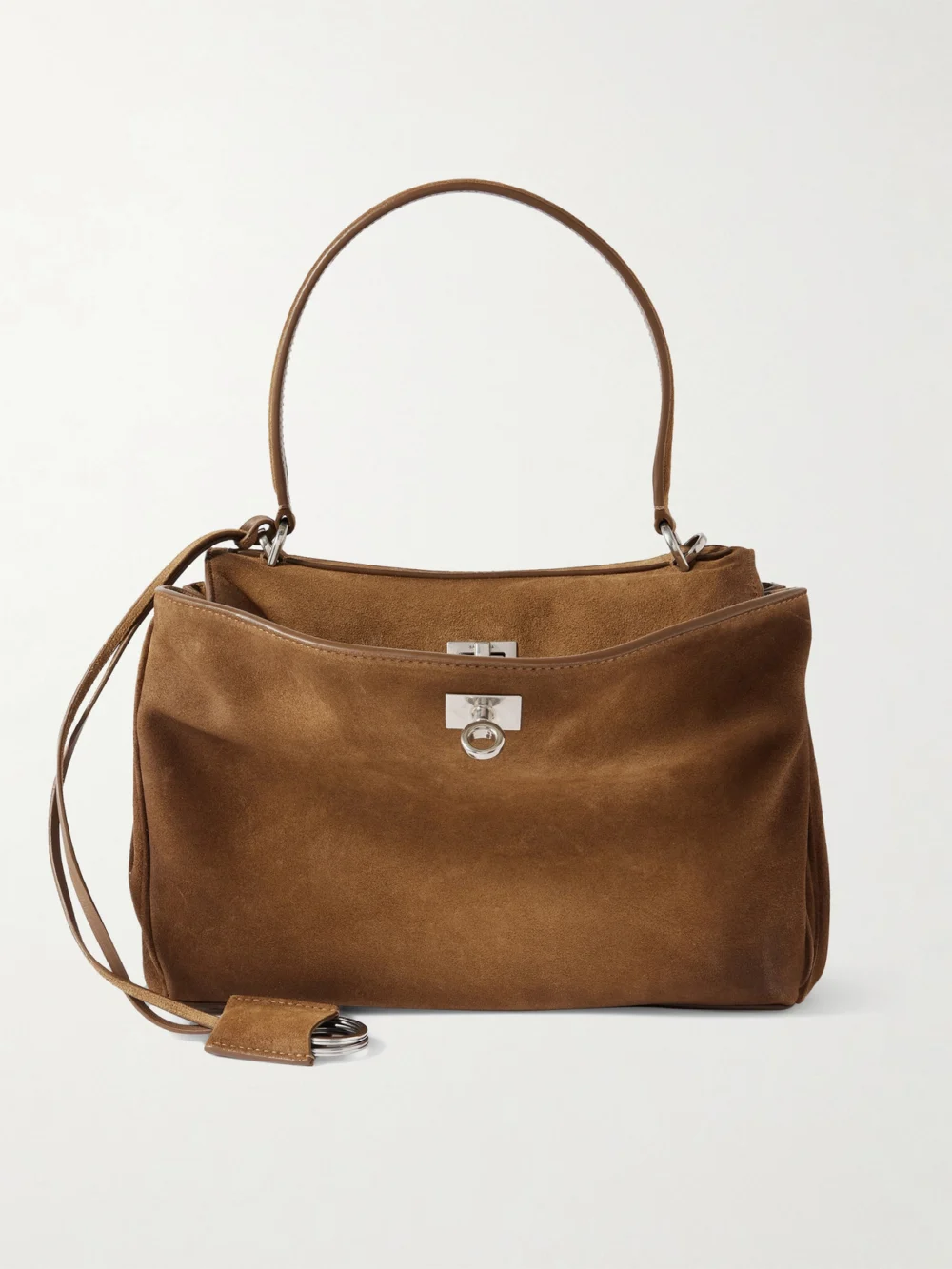 Balenciaga Rodeo Small Suede Top-handle Bag in camel