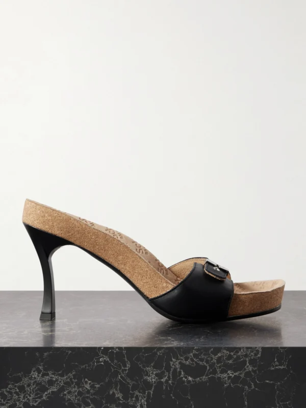 Balenciaga + Scholl Embellished Leather Mules