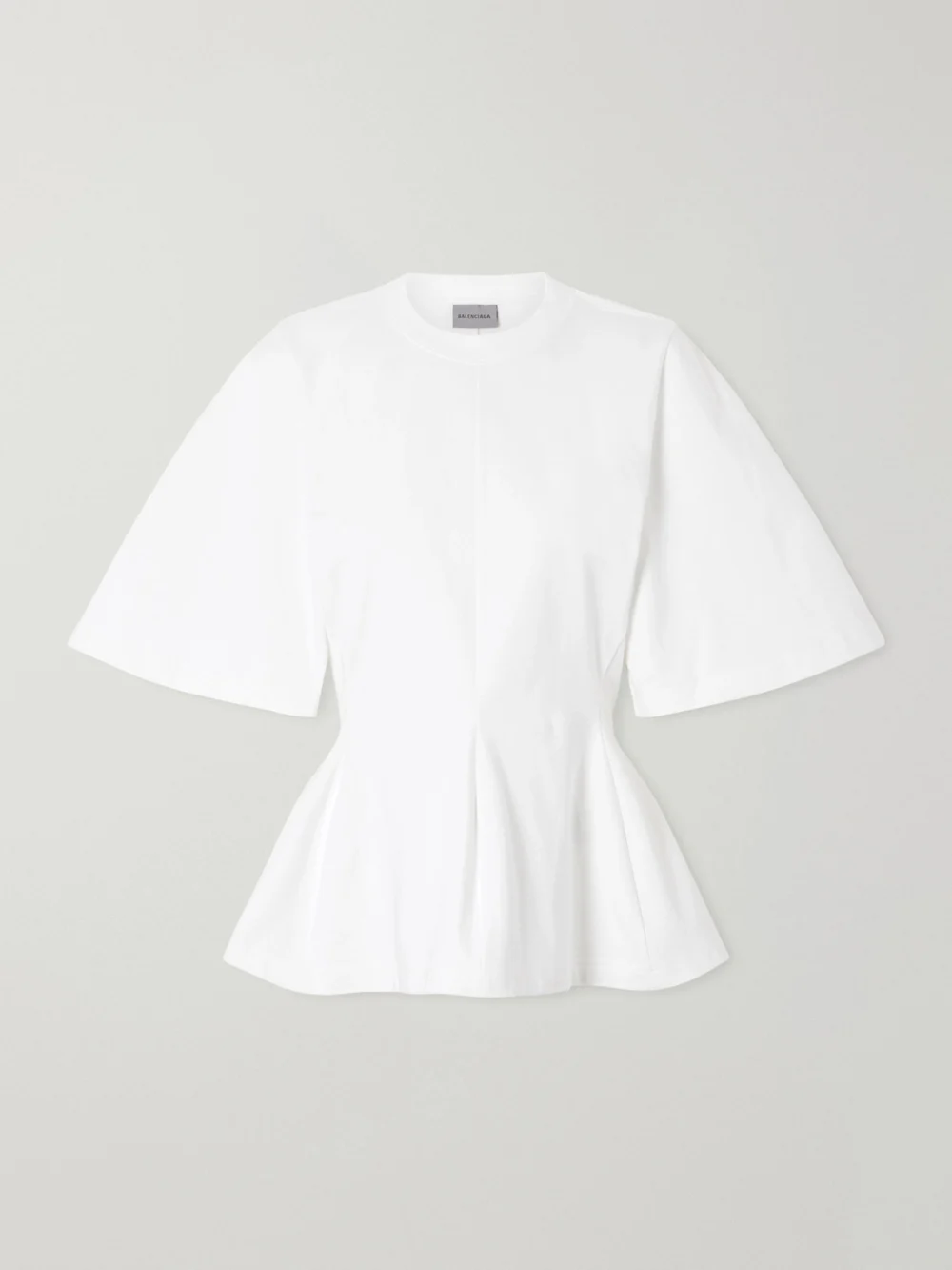Balenciaga Shaped Flared Cotton-jersey T-shirt in white