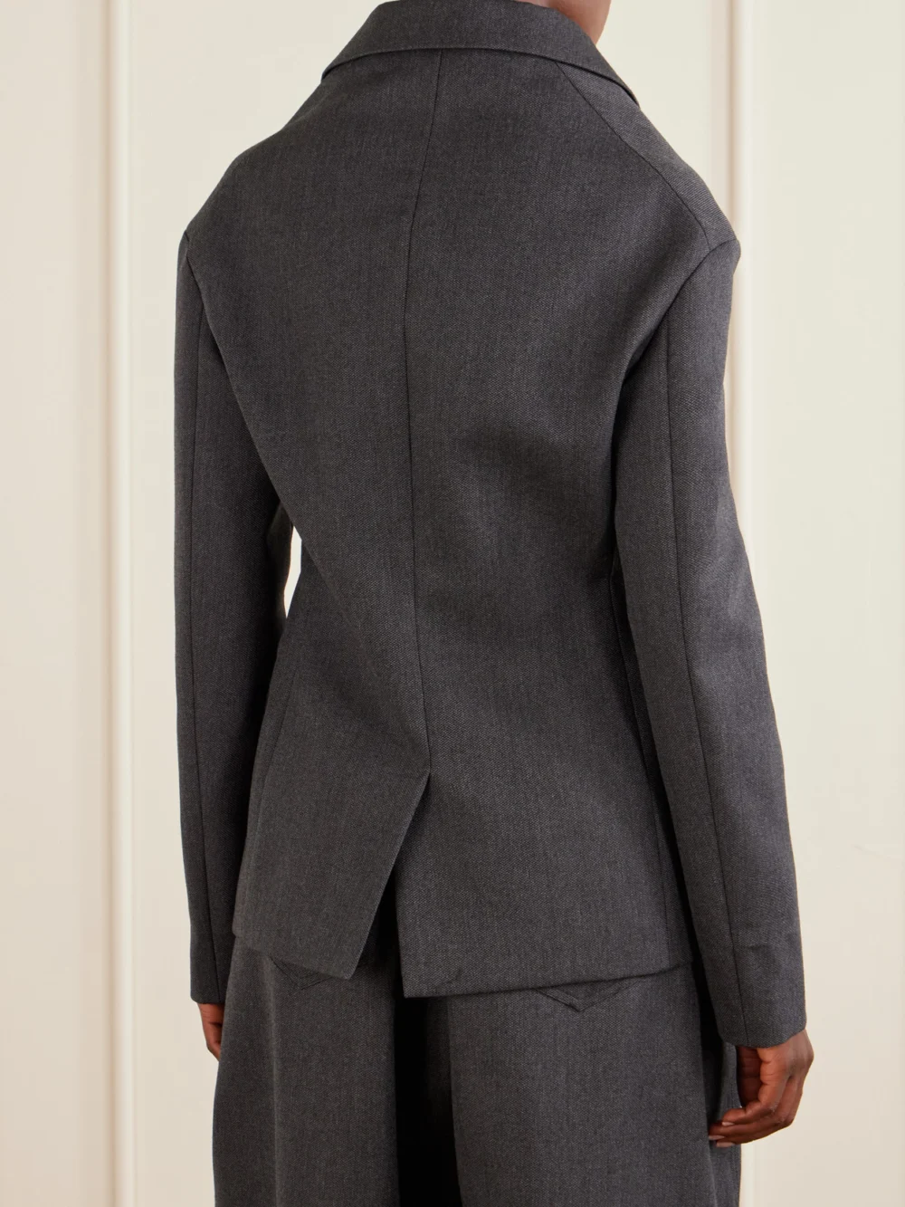 Back view of the Balenciaga Stola Double-breasted Wool Jacket