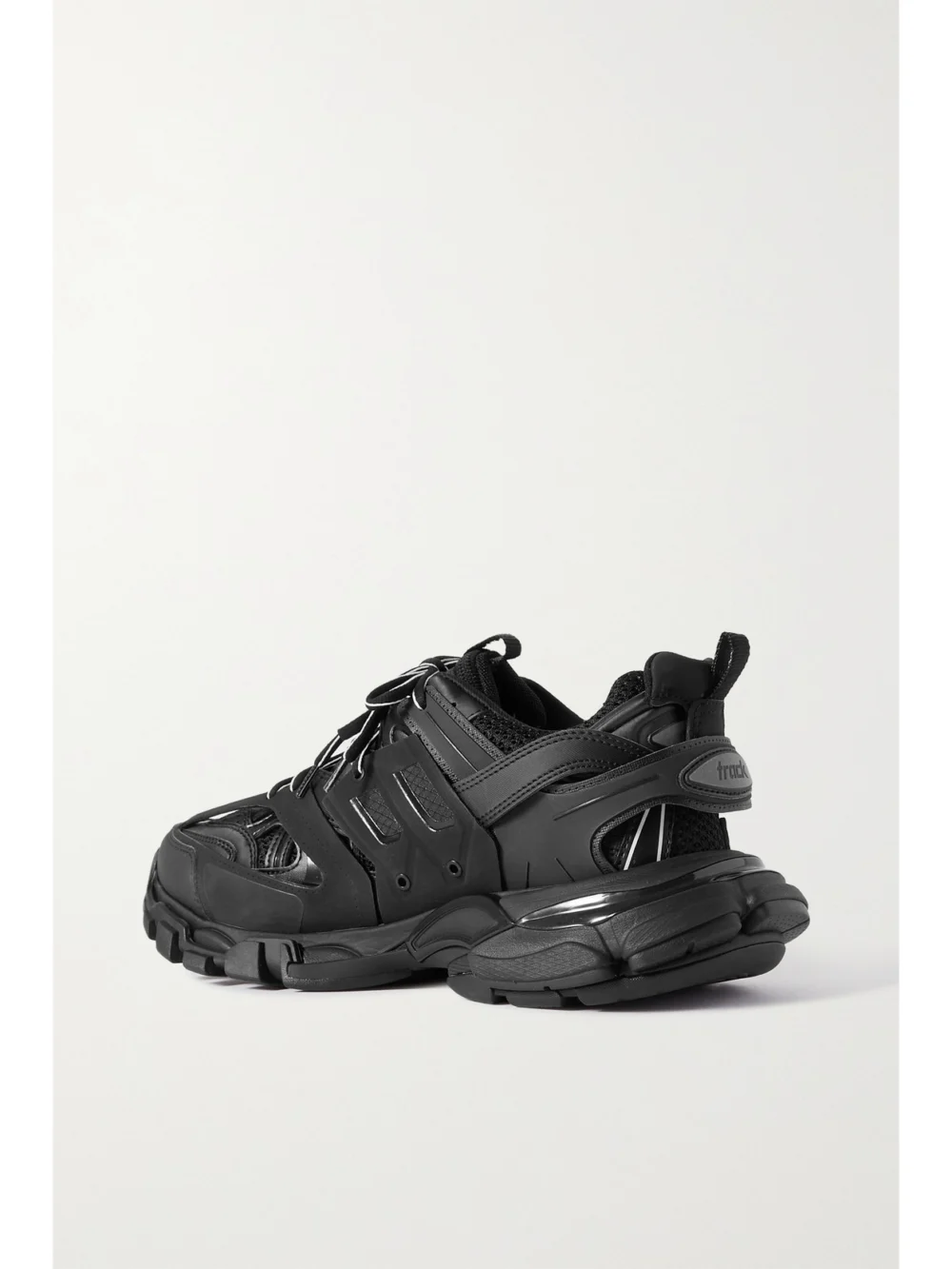 Back view of the Balenciaga Track Logo-detailed Mesh and Rubber Sneakers