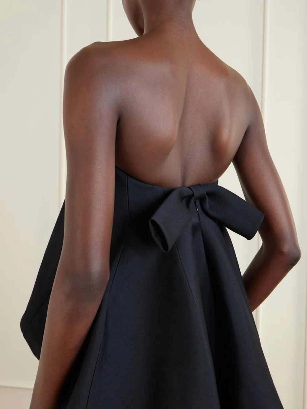 Close-up detail of the Balenciaga Wool-blend Mini Balloon Dress