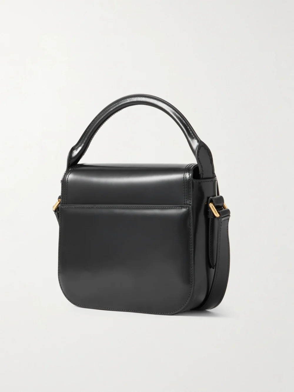 Back view of the Bally Beckett Flat Mini Glossed-leather Tote