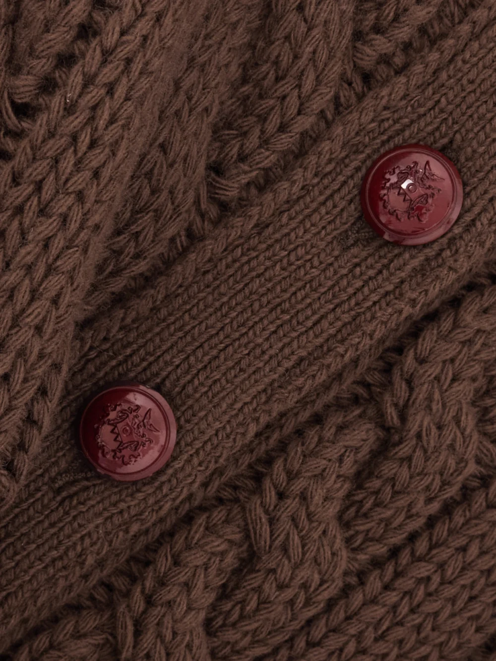 Close-up detail of the Bally Cable-knit Wool Cardigan