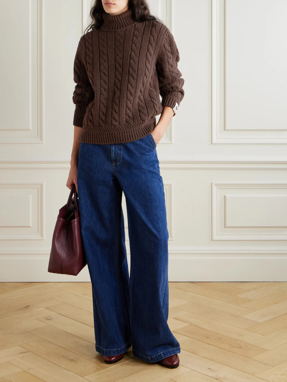 Bally Cable-knit Wool Turtleneck Sweater, worn by a model