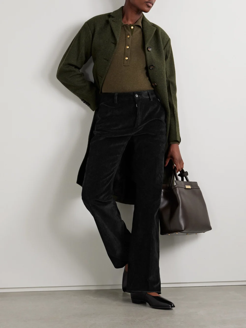 Bally Cotton-corduroy Flared Pants, worn by a model