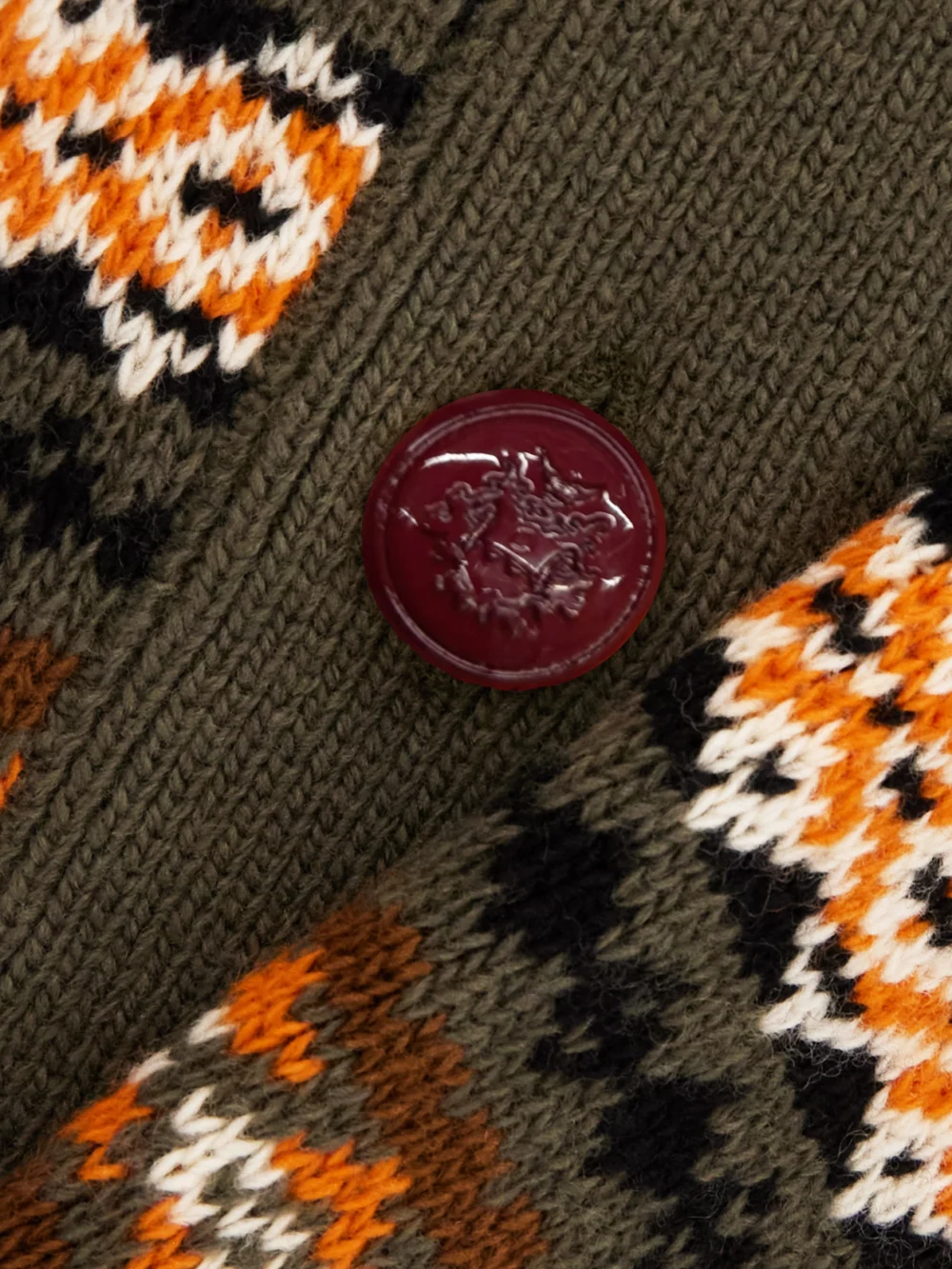Close-up detail of the Bally Jacquard-knit Wool Cardigan