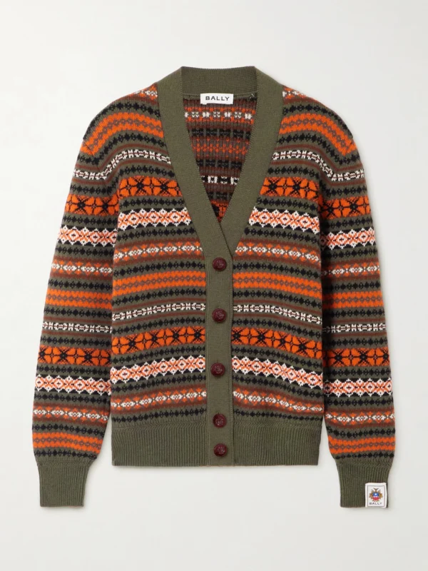 Bally Jacquard-knit Wool Cardigan