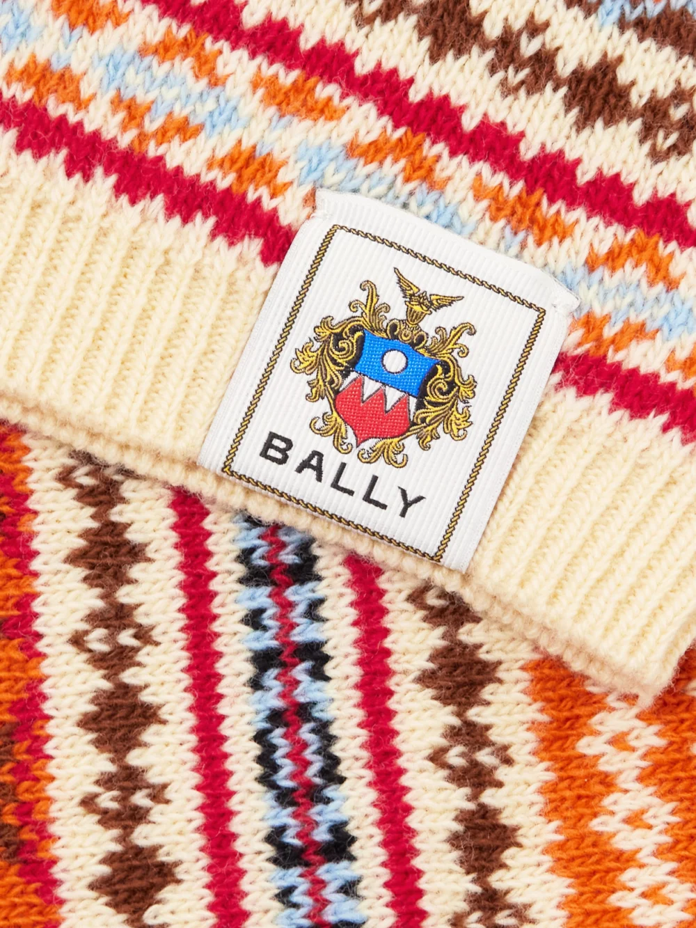 Close-up detail of the Bally Jacquard-knit Wool Shorts