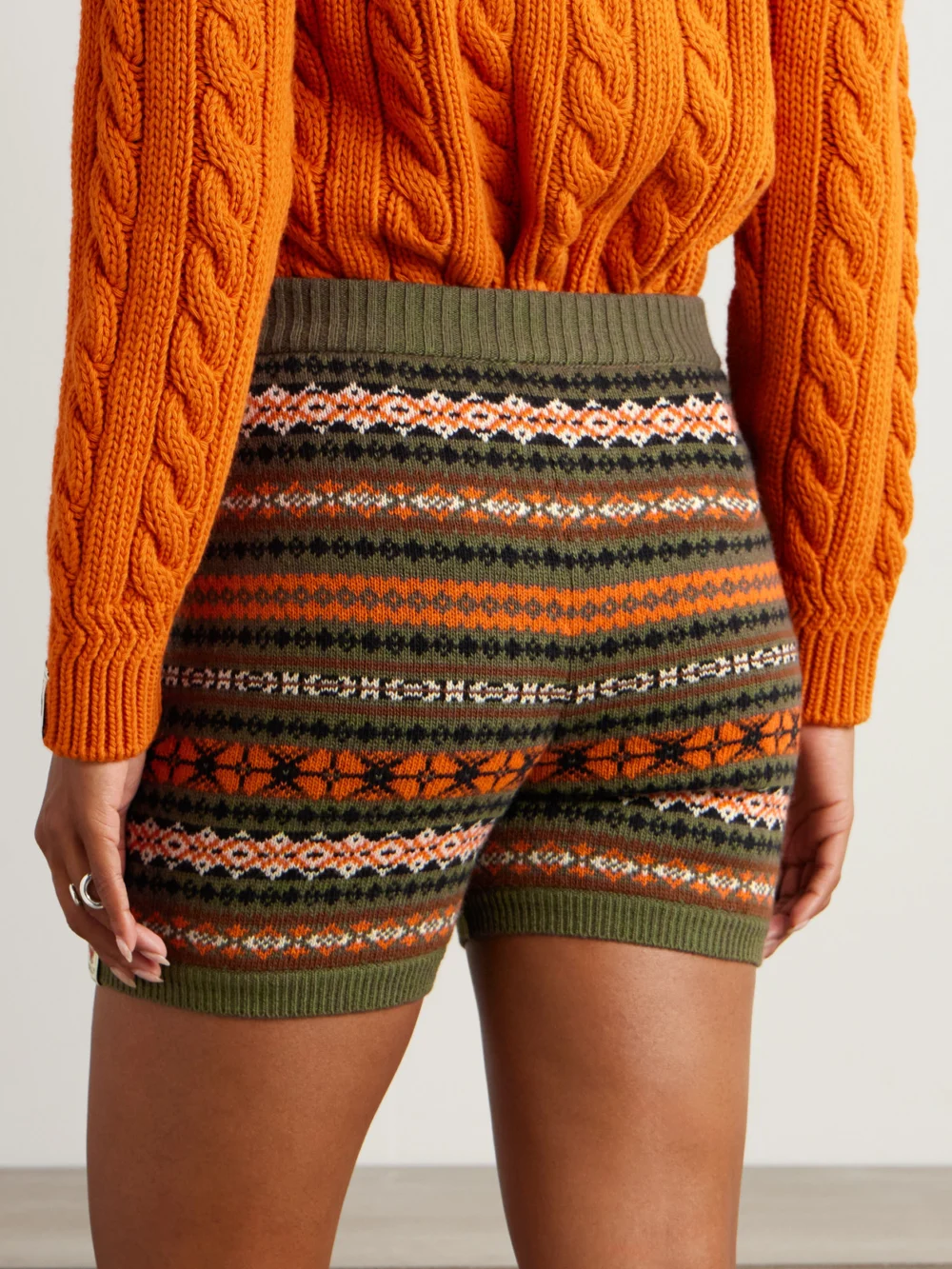 Back view of the Bally Jacquard-knit Wool Shorts