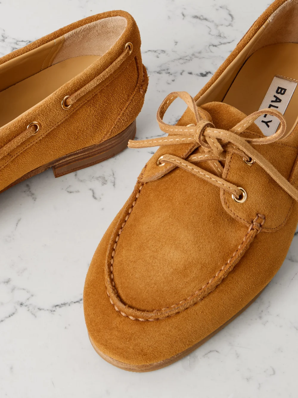 Close-up detail of the Bally Pathy Suede Loafers