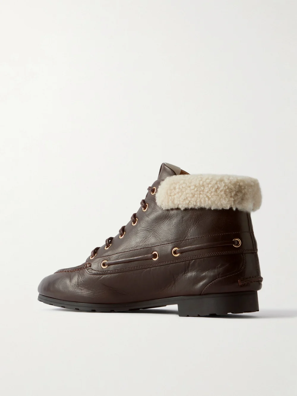 Back view of the Bally Phedry Shearling-trimmed Ankle Boots