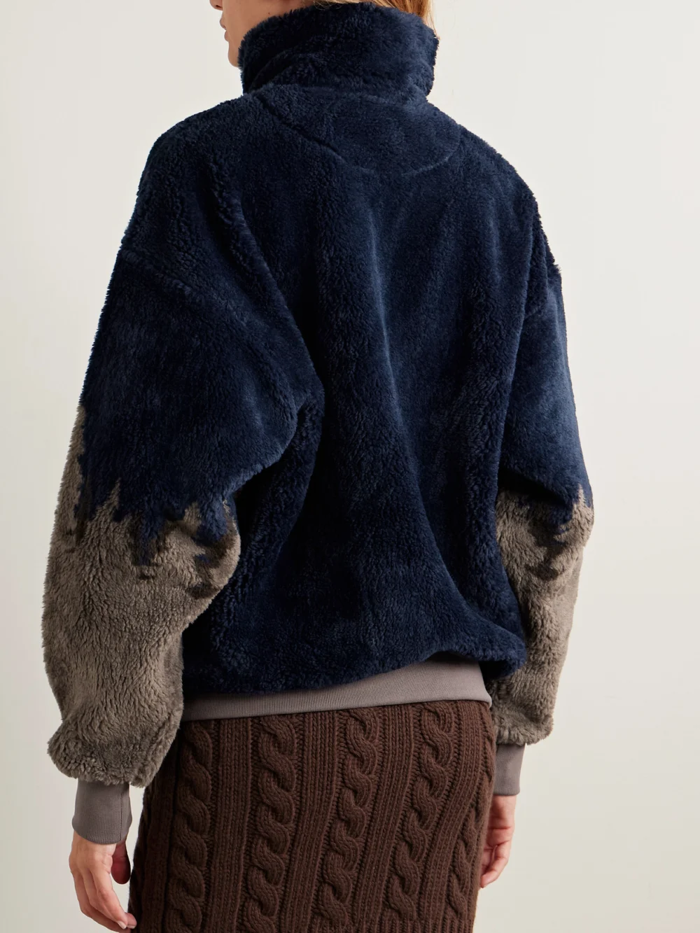 Back view of the Bally Printed Fleece Half-zip Jacket