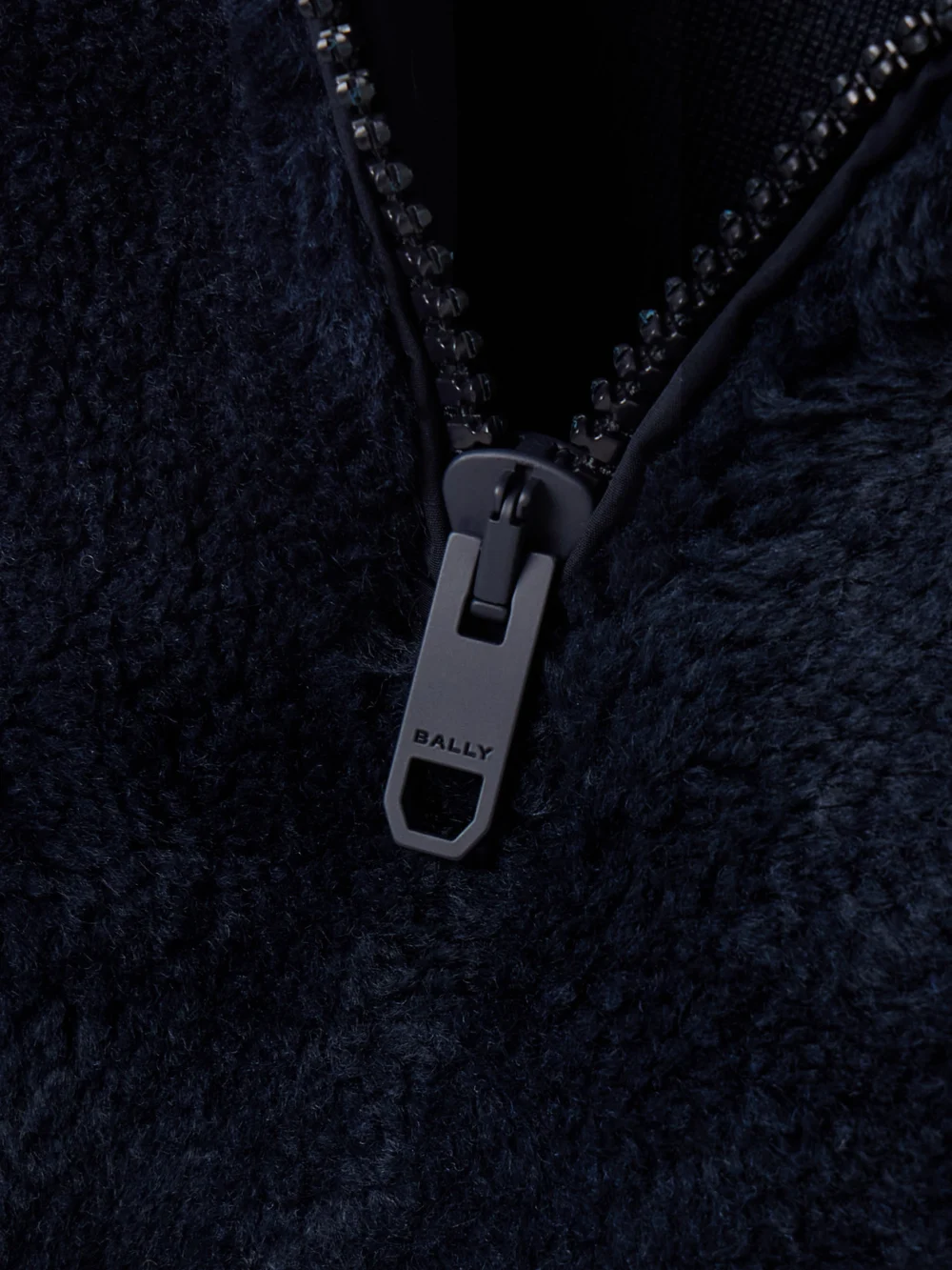 Close-up detail of the Bally Printed Fleece Half-zip Jacket