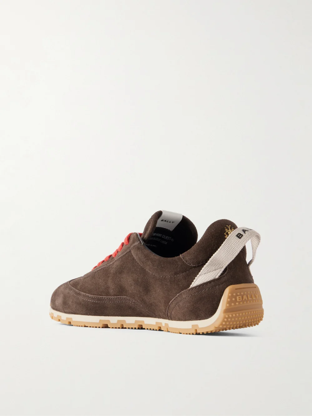 Back view of the Bally Quest Grosgrain-trimmed Suede Sneakers