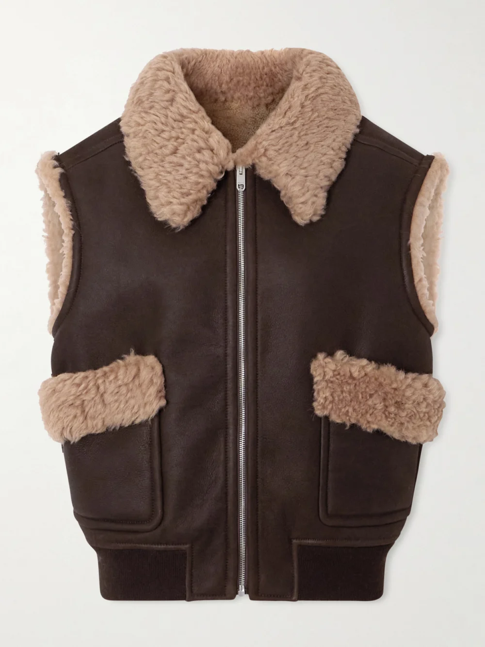 Bally Shearling Vest in dark brown