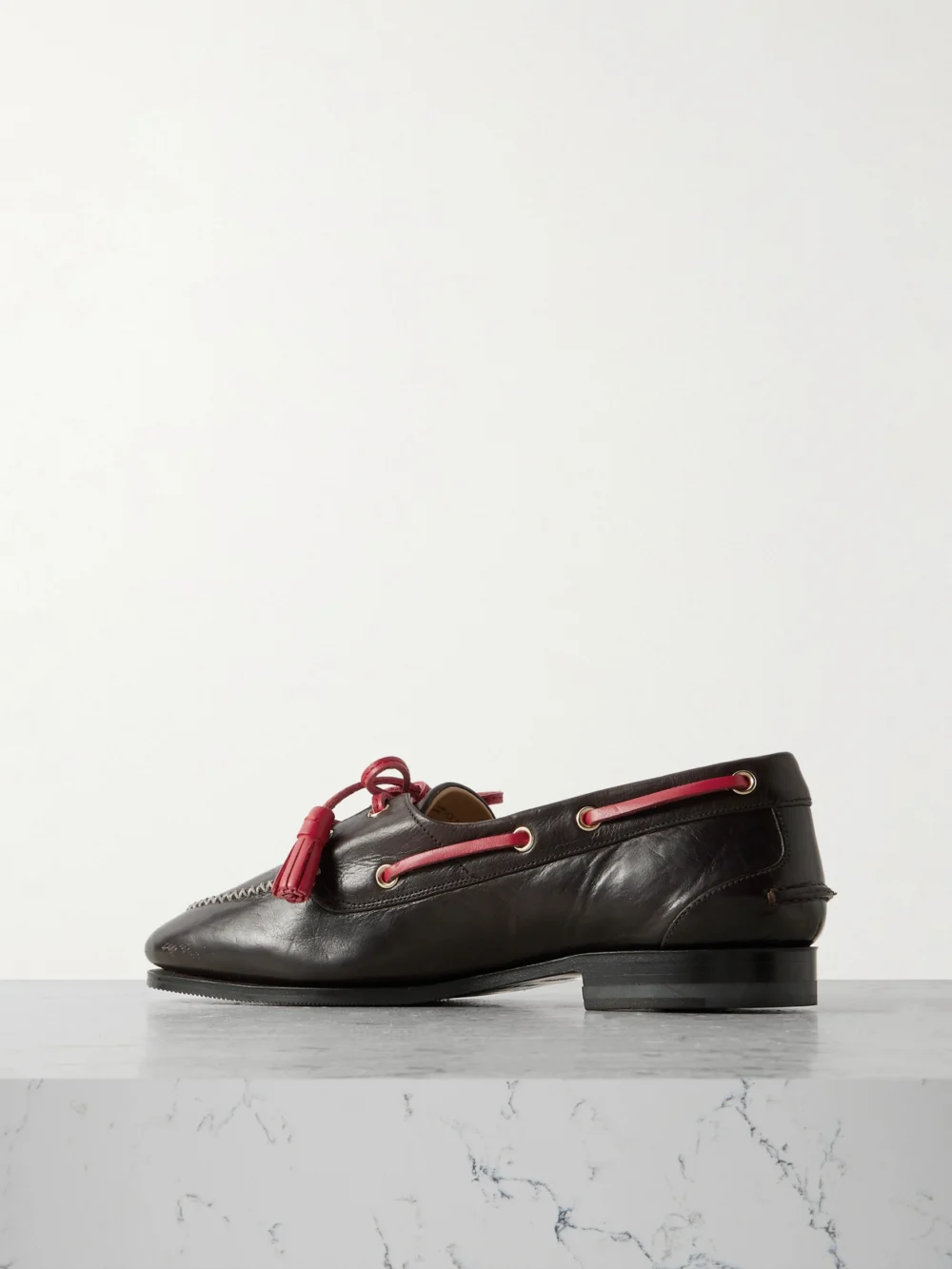 Back view of the Bally Tasseled Leather Loafers