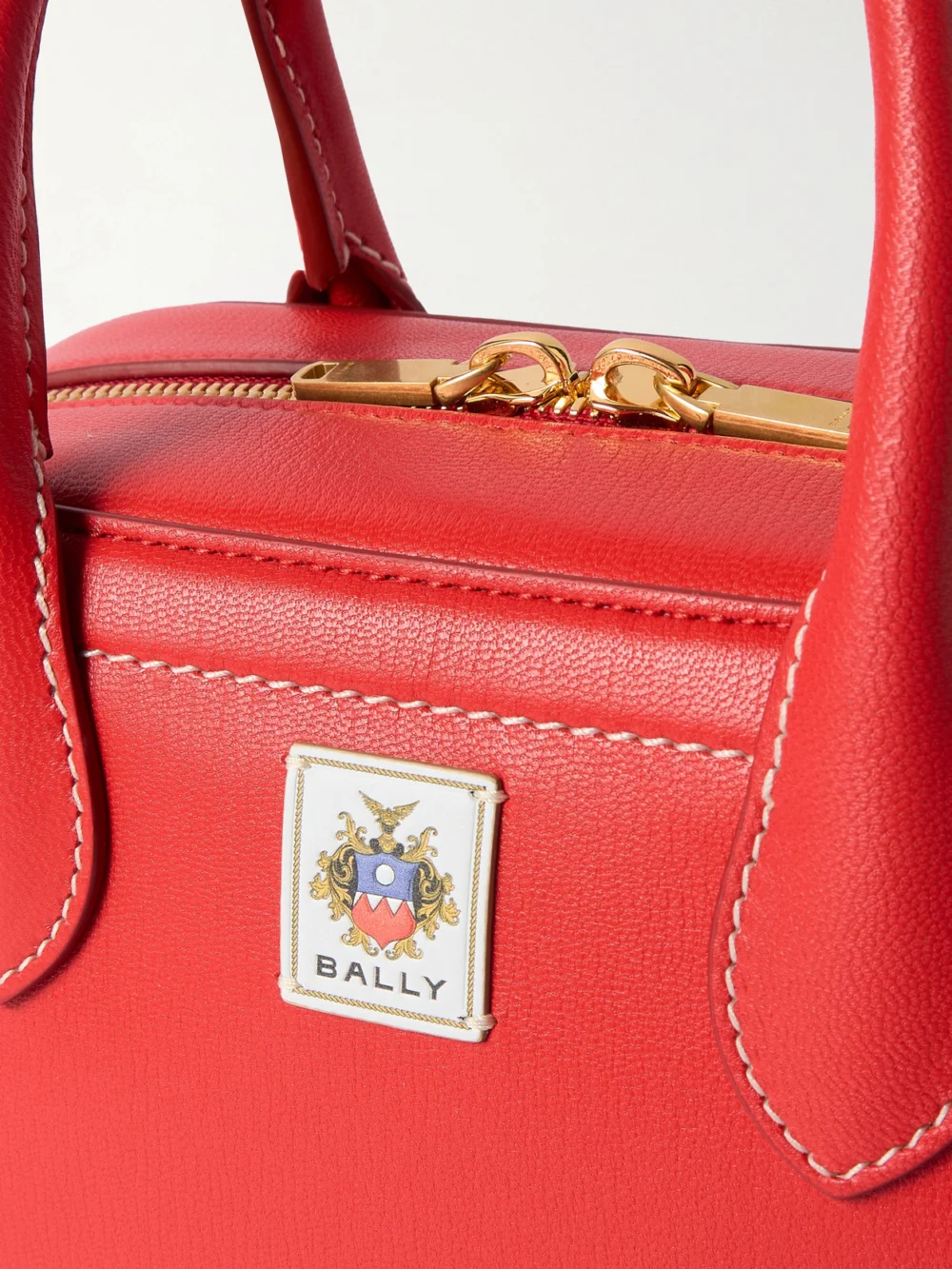 Close-up detail of the Bally Unda Appliquéd Leather Tote