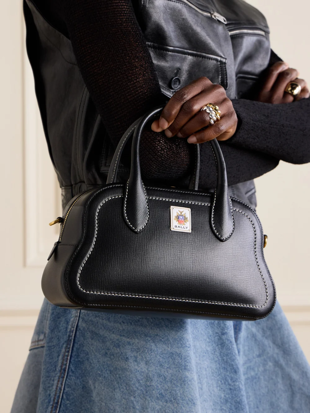 Bally Unda Leather Tote, styled view