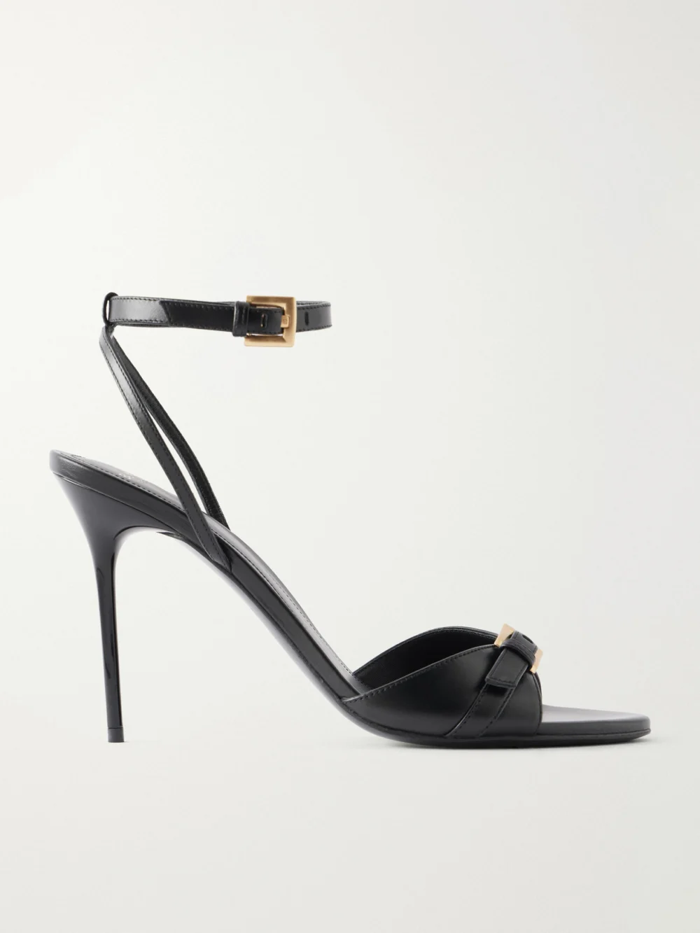 Balmain Anthem 95 Buckle-detailed Leather Sandals in black