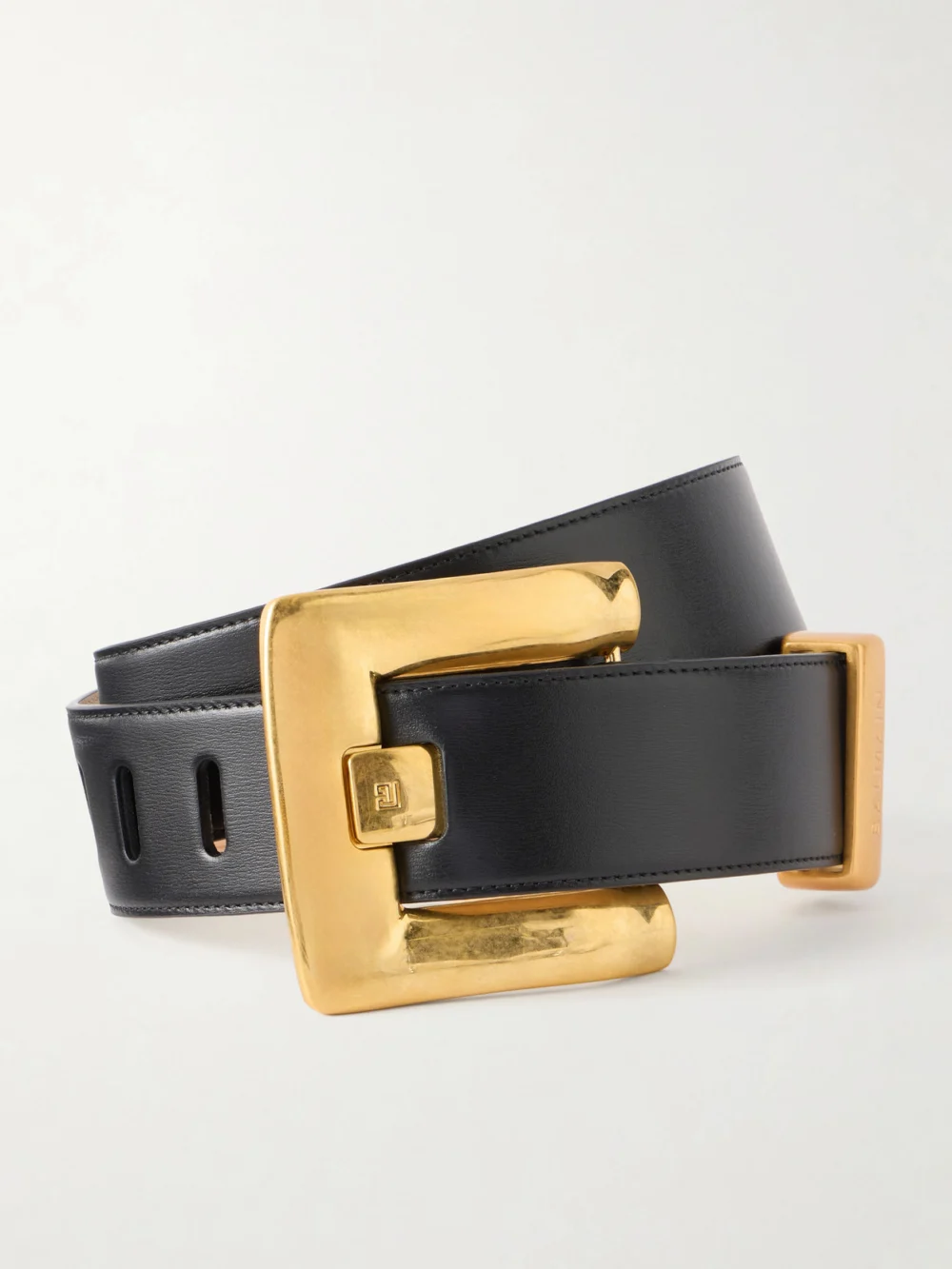 Balmain Anthem Leather Belt in black