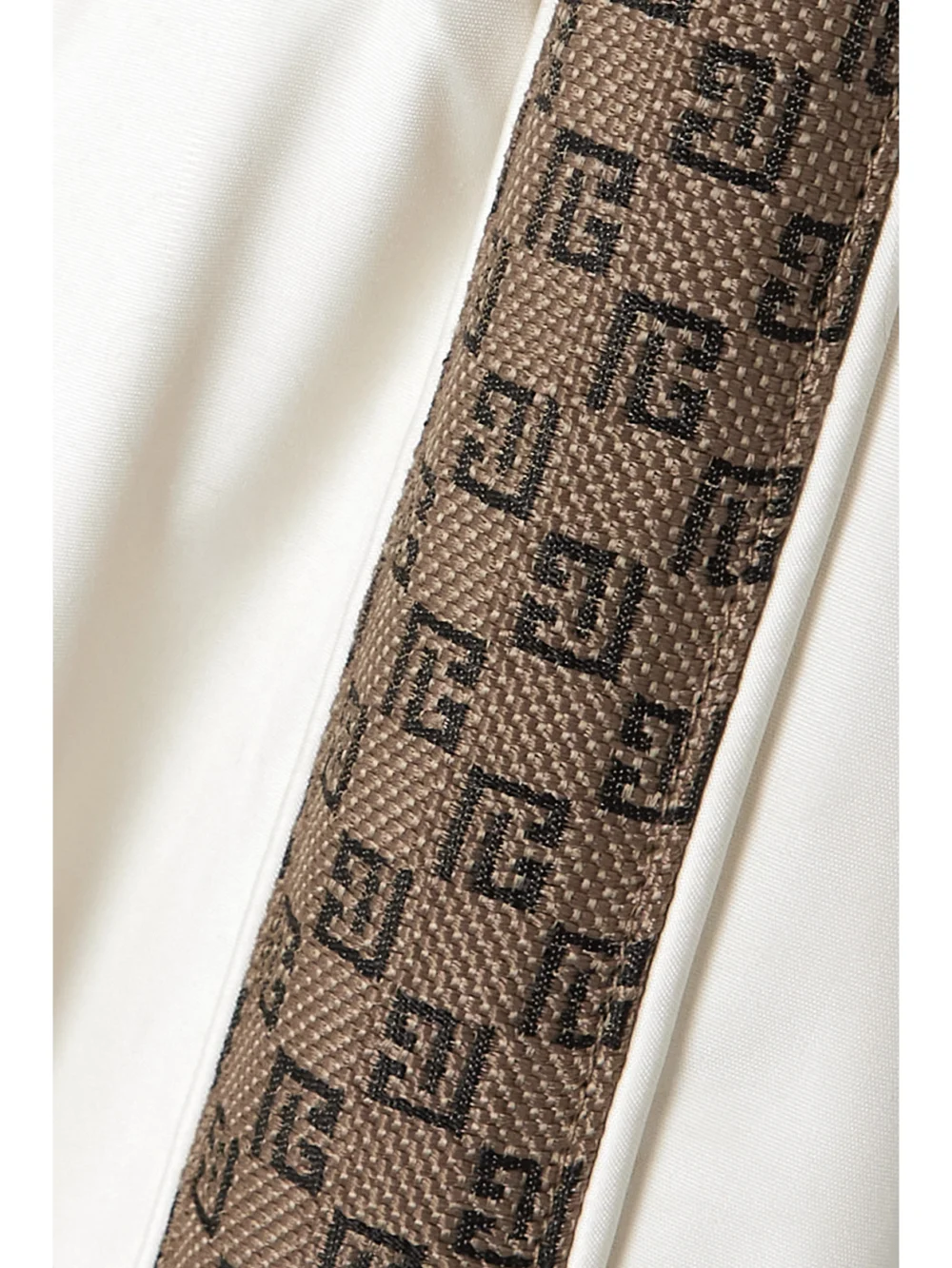 Close-up detail of the Balmain Canvas Jacquard-trimmed Flared Ski Pants