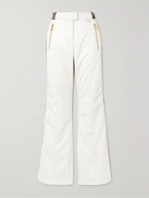 Balmain Canvas Jacquard-trimmed Flared Ski Pants
