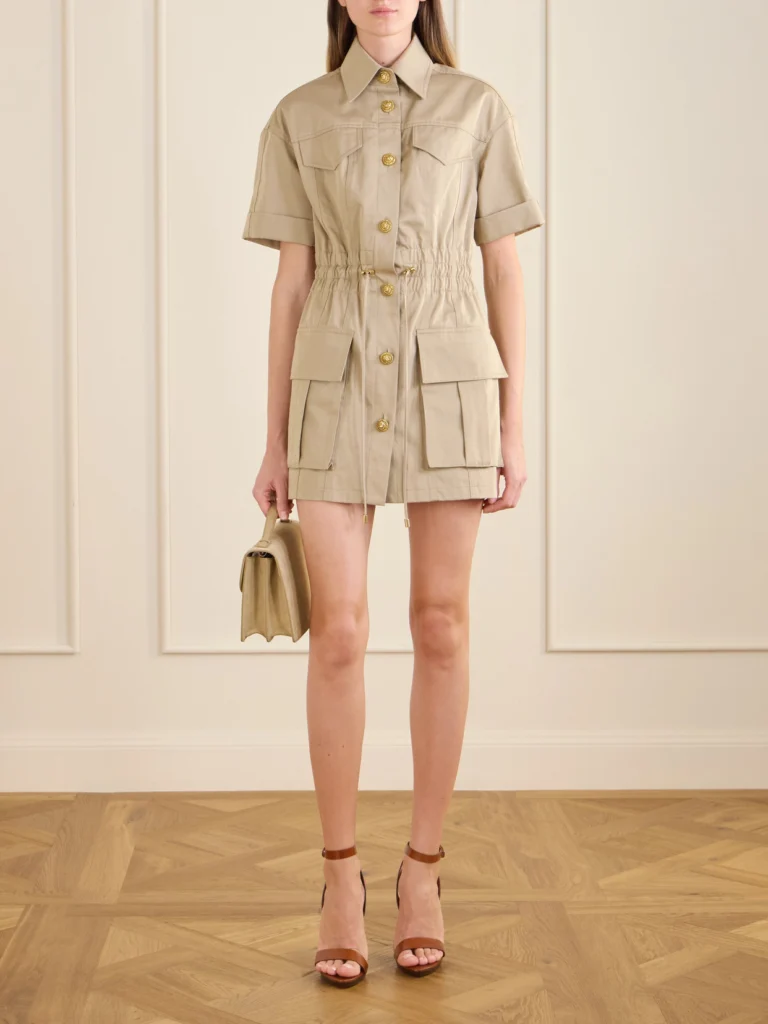 Balmain Cotton-gabardine Mini Dress