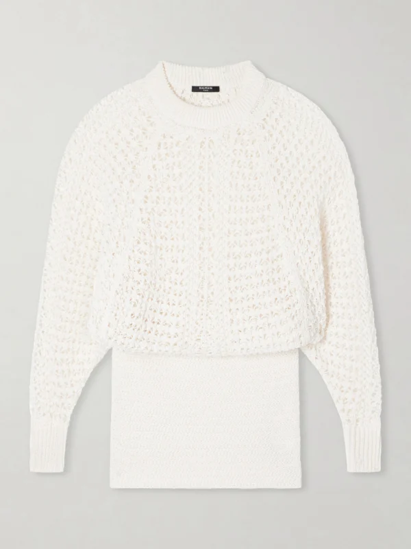 Balmain Crocheted Mini Dress