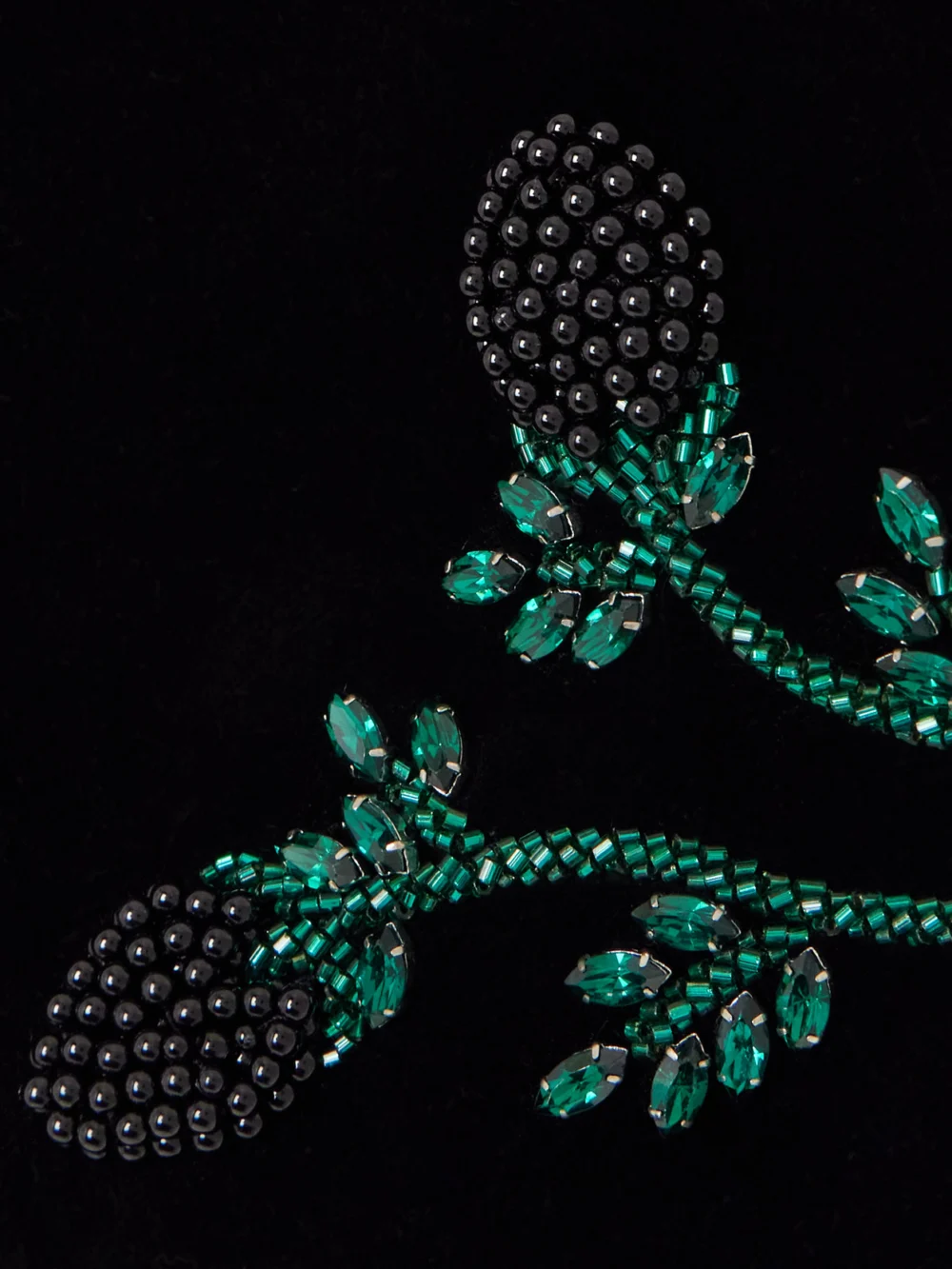 Close-up detail of the Balmain Embellished Cotton-velvet Mini Skirt