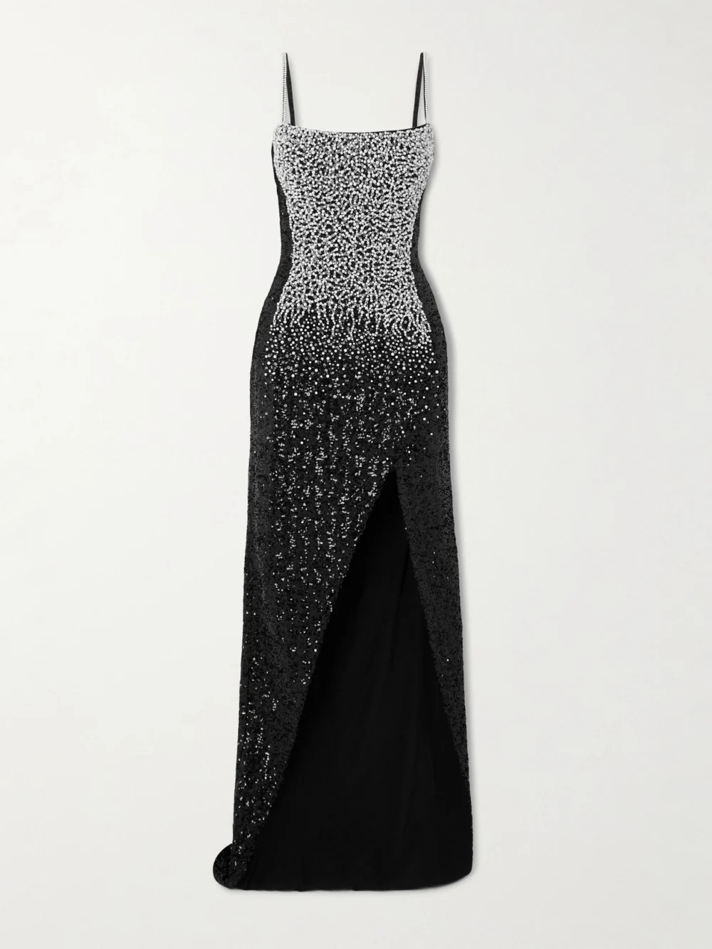 Balmain Embellished Crepe Gown in black