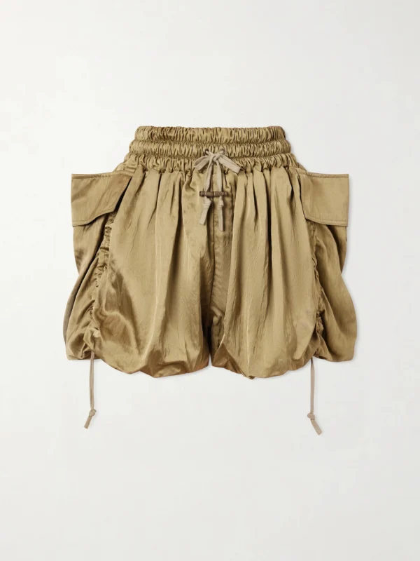 Balmain Gathered Satin Shorts