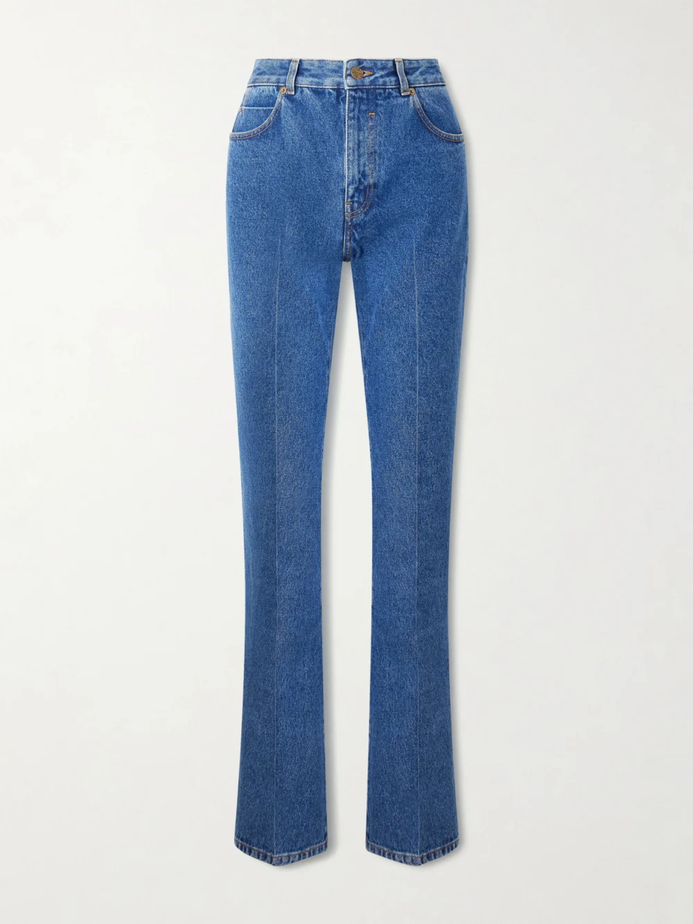 Balmain High-rise Bootcut Jeans in light denim