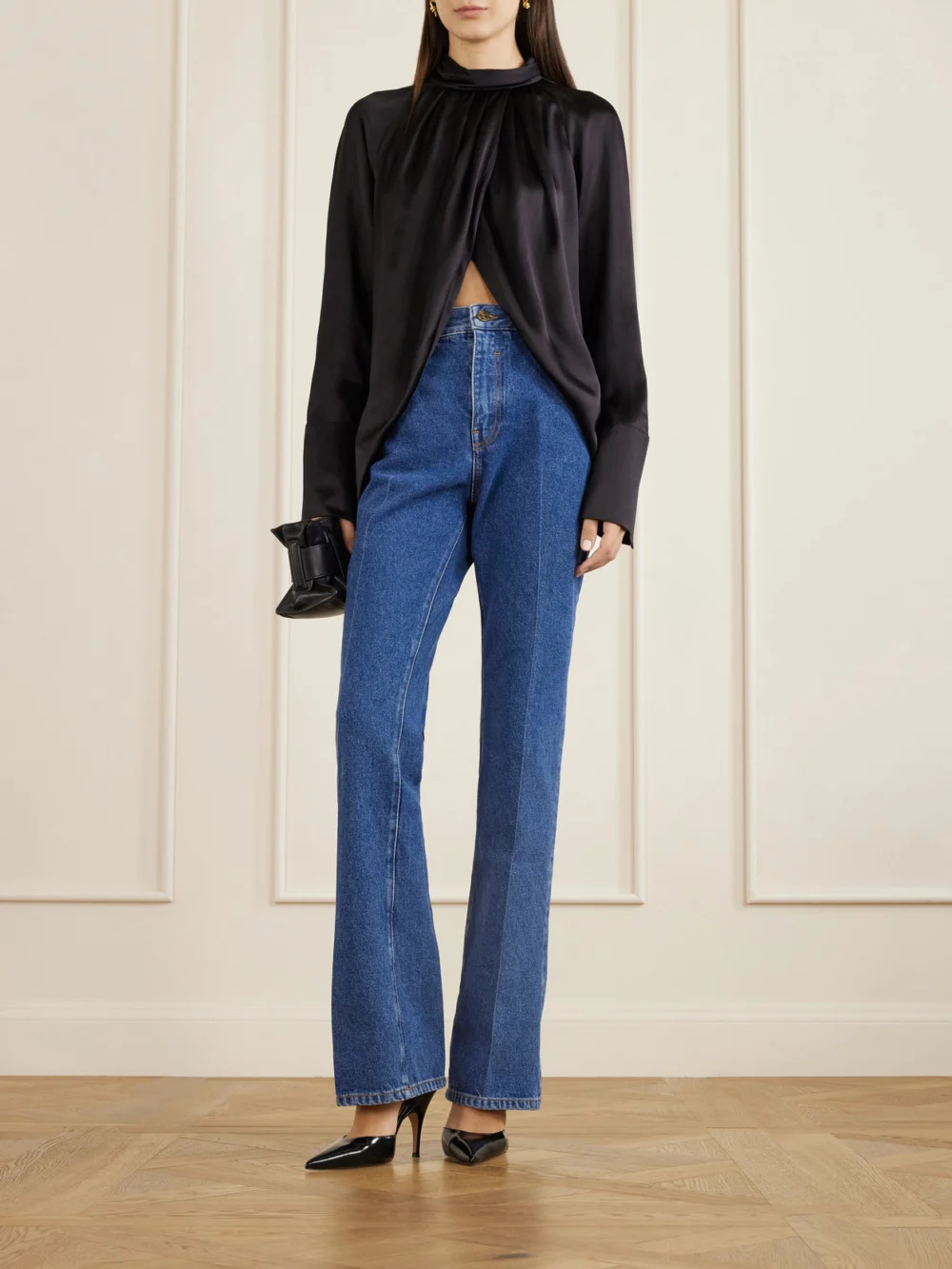 Balmain High-rise Bootcut Jeans, worn by a model