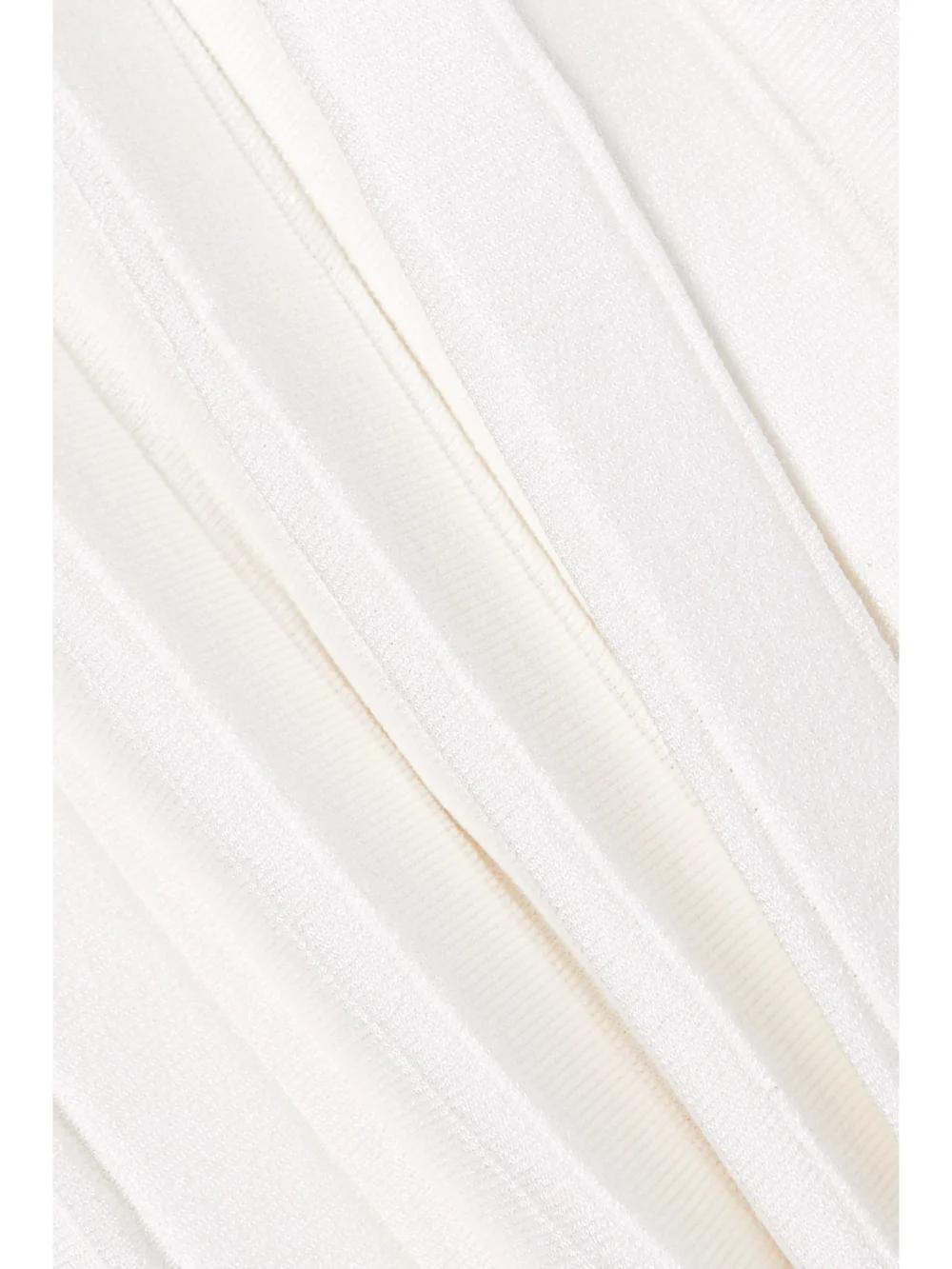 Close-up detail of the Balmain Pleated Knitted Mini Dress