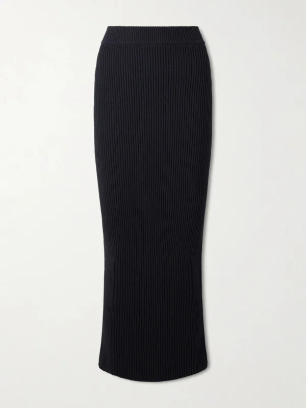 Balmain Ribbed-knit Midi Skirt