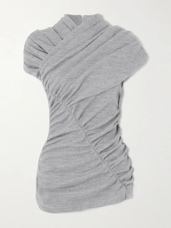 Balmain Ruched Wool-blend Top