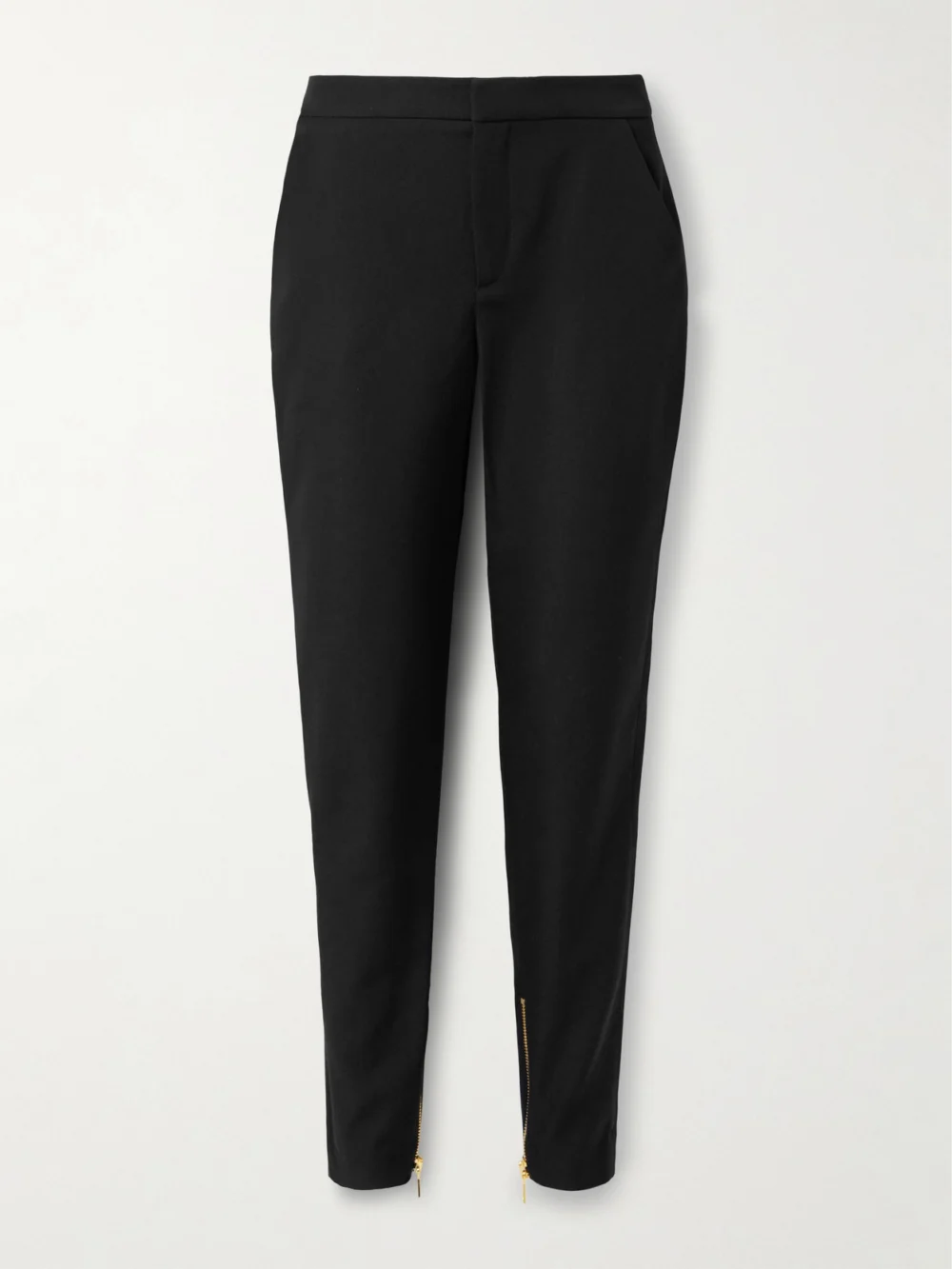 Balmain Satin-trimmed Wool Straight-leg Pants in black