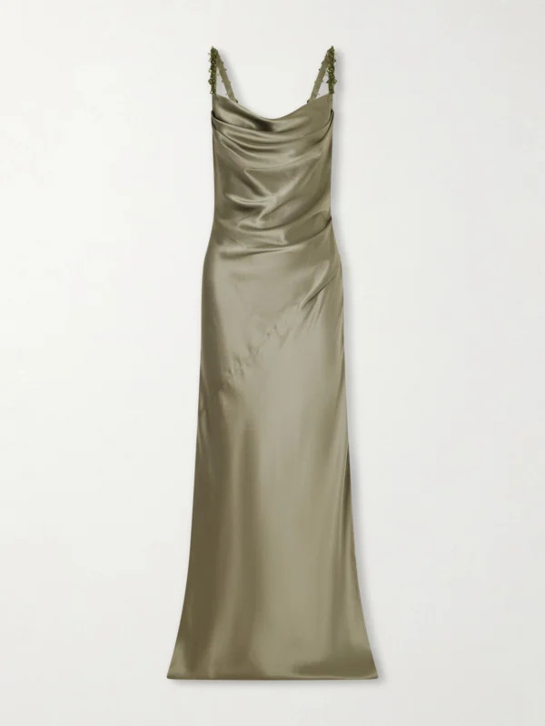 Balmain Shoulders Embellished-linen Maxi Dress