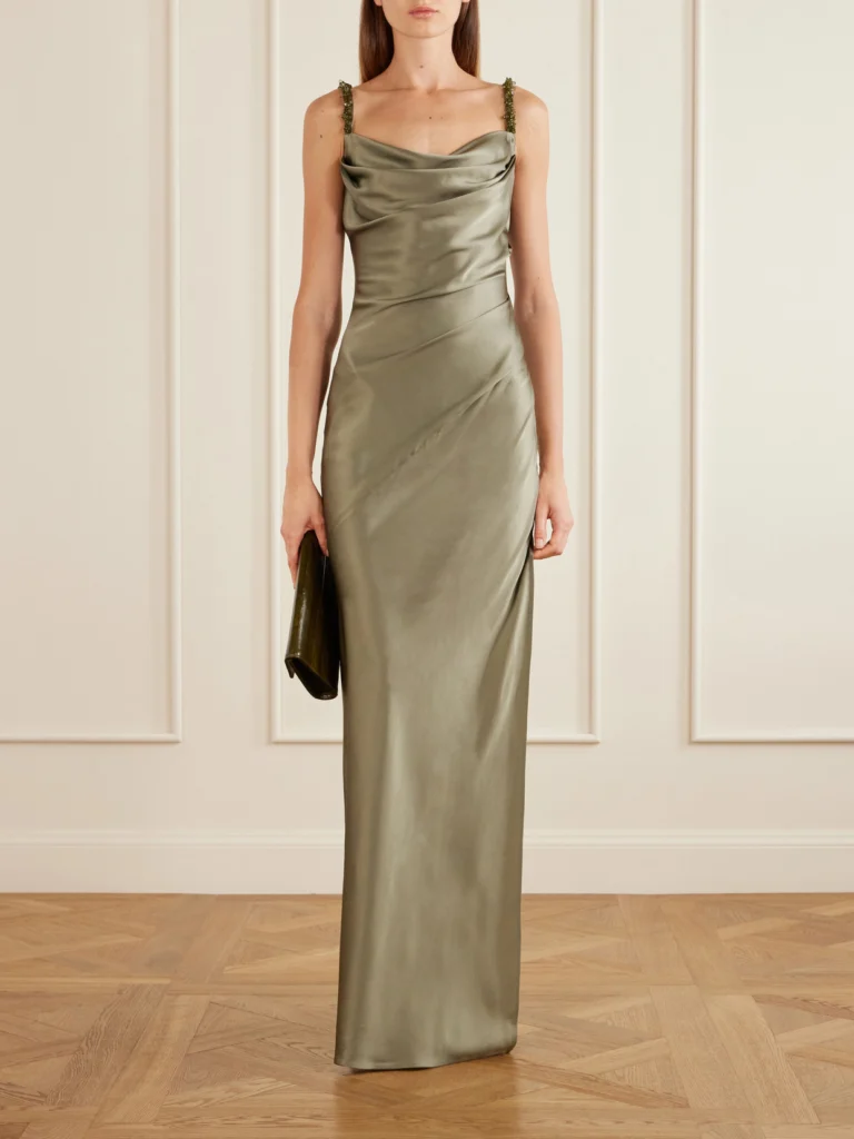 Balmain Shoulders Embellished-linen Maxi Dress