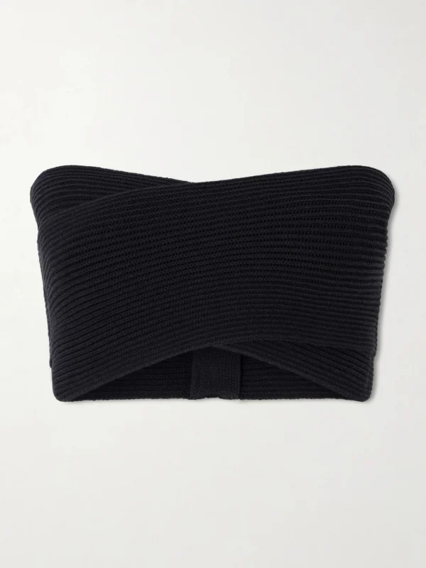 Balmain Strapless Ribbed-knit Top